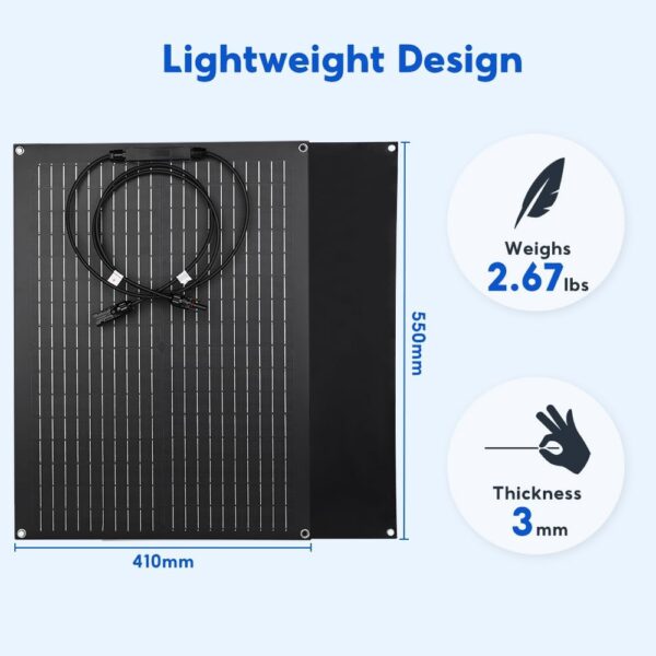 40W 18V Flexible Solar Panel with MC-4 Connector - Image 2