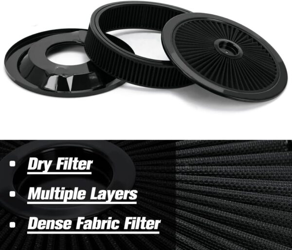 PTNHZ 14"x3" Round Air Cleaner Filter Assembly Black - Image 3