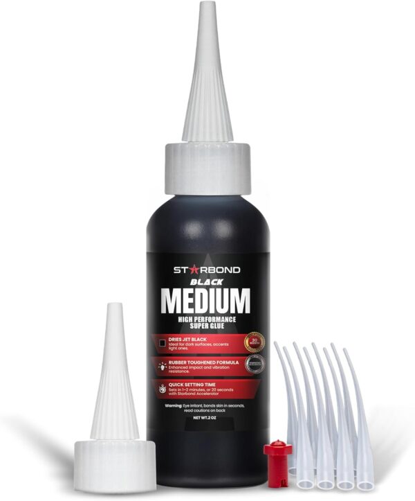 Starbond 2 oz. Black Medium CA Glue for Woodworking