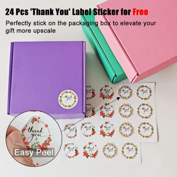 12 Small Shipping Boxes 6x6x2 Inches with 24 Thank you Stickers - Image 6