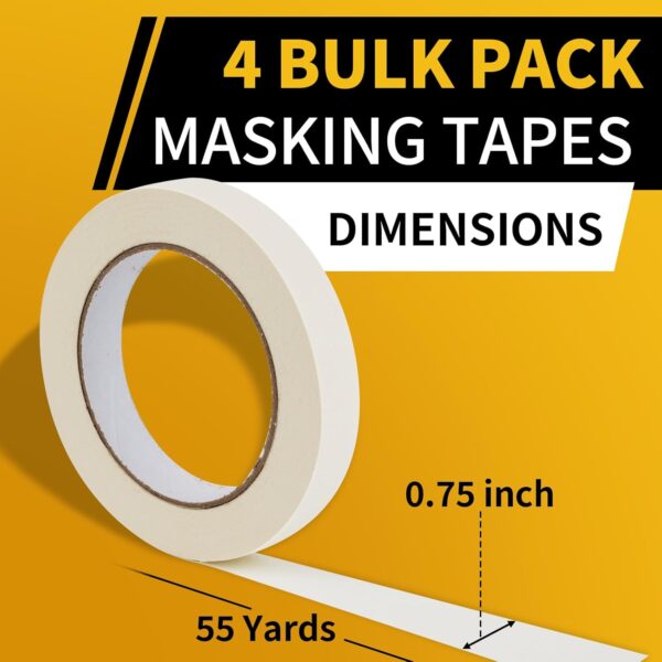 0.75" Painters Tape, 4 Pack, Beige White, 220 Yards - Image 2