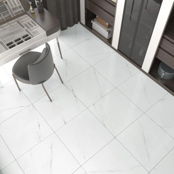 Peel and Stick White Marble Floor Tiles 12x12 - 20 Pcs - Image 4