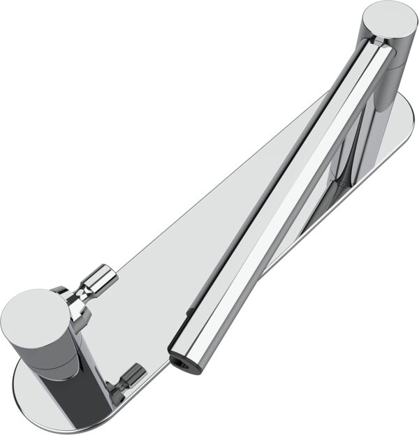 Chrome Adhesive Toilet Paper Holder with Pivoting Double Post