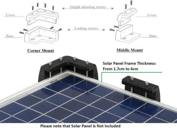 Renogy Solar Panel Corner Mounting Brackets for Various Applications - Image 3