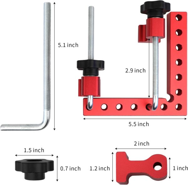 ATOLS 90 Degree Positioning Squares, 5.5" Aluminum Alloy (4 Pack) - Image 6