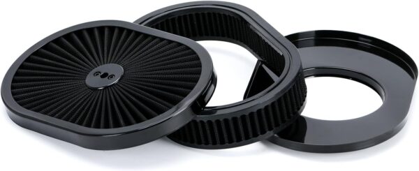 PTNHZ Oval Air Cleaner Filter Assembly 12"x2" Chrome Compatible - Image 2