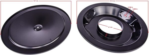 JEGS Air Cleaner 14"x3" Smooth Top Black Powder-Coat - Image 2