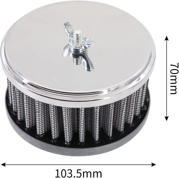 KIPA Chrome Air Cleaner Filter 4" x 2" Washable - Image 3