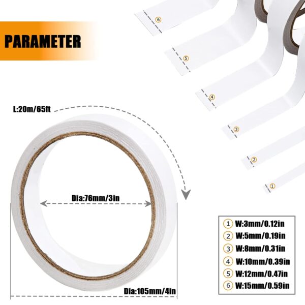 Multi-Size Double Sided Tape for Crafts and Arts - Image 2