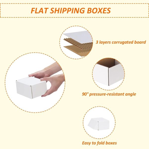 50 White Corrugated Cardboard Shipping Boxes, 6x4x3 inches - Image 3