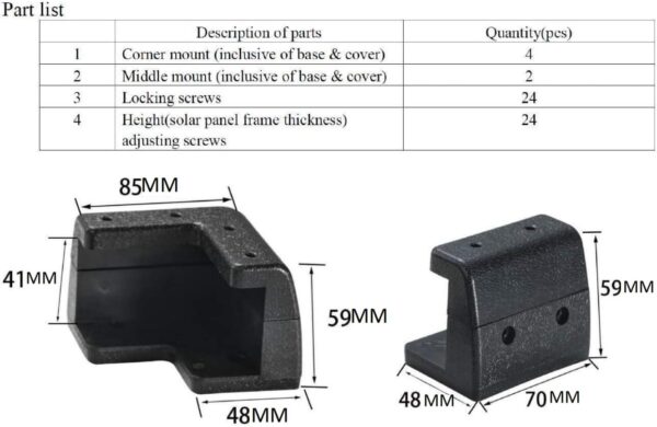 Renogy Solar Panel Corner Mounting Brackets for Various Applications - Image 7