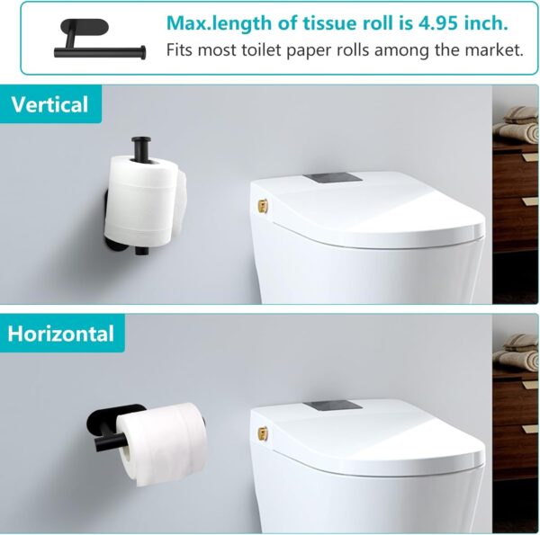 Black Stainless Steel Toilet Paper Holder for Bathroom - Image 4