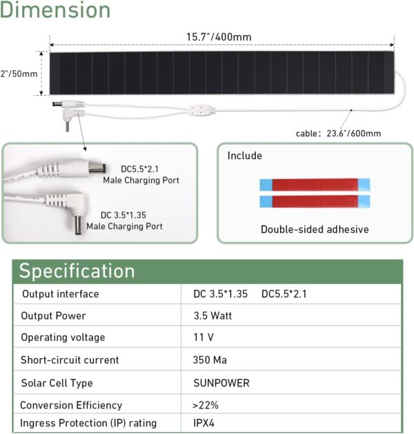 Li-ion Solar Panel Kit - Motorized Shades Power - 8.4V - Image 4