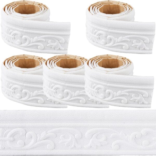 Peel and Stick Foam Crown Molding - White Vintage Decor