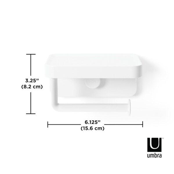 Umbra Flex Toilet Paper Holder & Shelf, White - Image 3