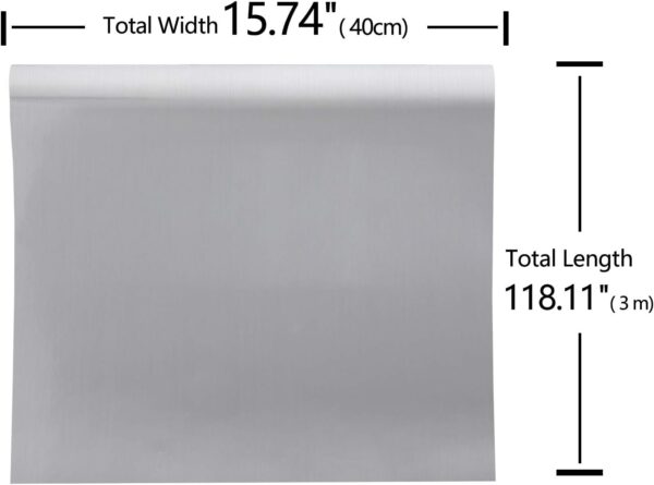 VEELIKE Silver Stainless Steel Contact Paper for Metal Surfaces - Image 7