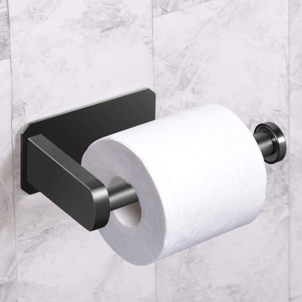 Self Adhesive Toilet Paper Holder Stainless Steel Black - Image 5