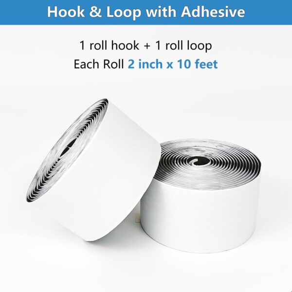 Matenf 2" x 10' Hook and Loop Strips with Adhesive - Image 2