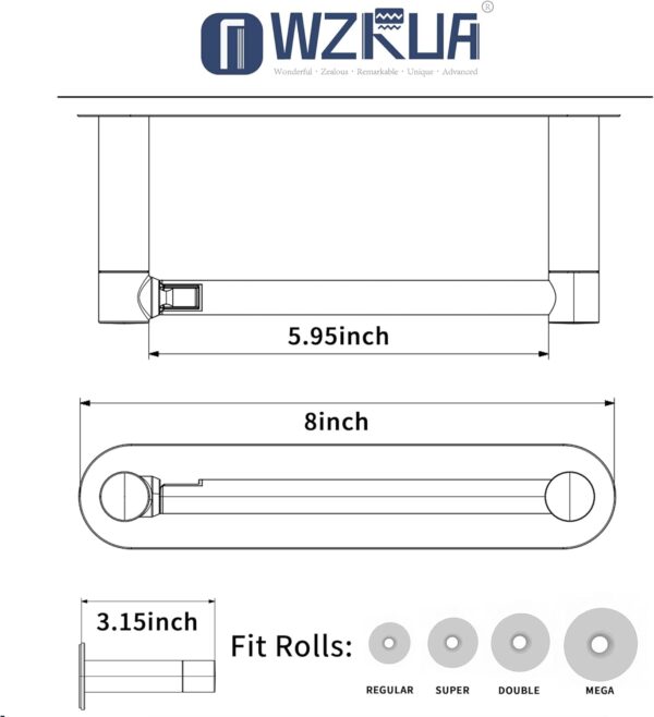 Chrome Adhesive Toilet Paper Holder with Pivoting Double Post - Image 7