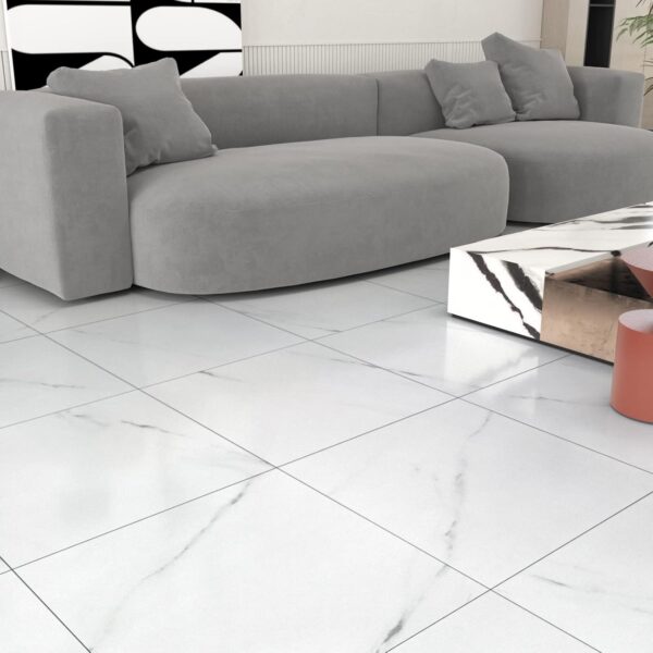 Peel and Stick White Marble Floor Tiles 12x12 - 20 Pcs - Image 2