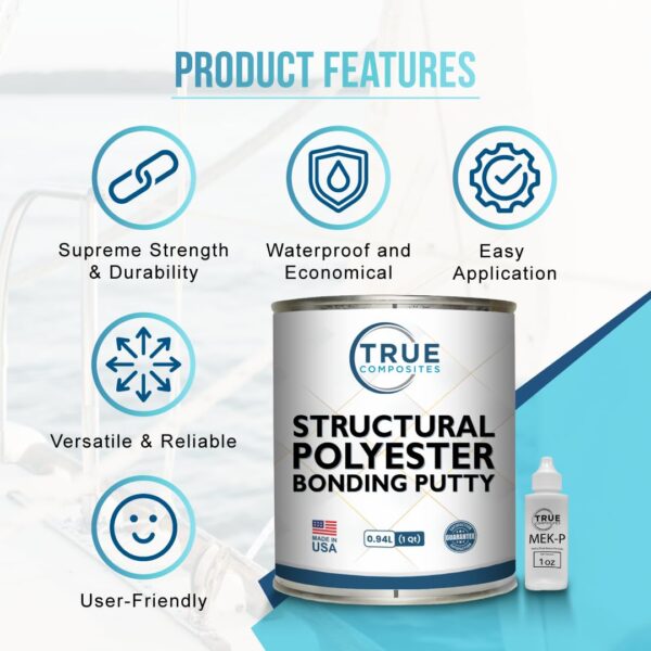 Marine Grade Polyester Bonding Putty - Quart Kit - Image 3