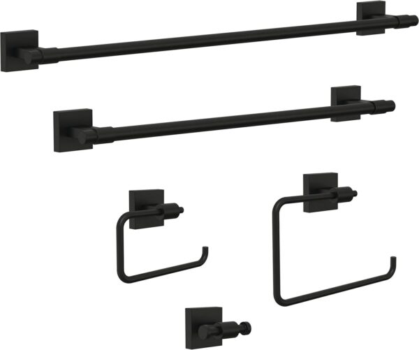 Franklin Brass Maxted 18" Matte Black Towel Rack - Image 3