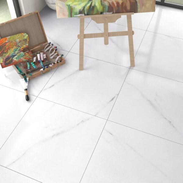 Peel and Stick White Marble Floor Tiles 12x12 - 20 Pcs - Image 3