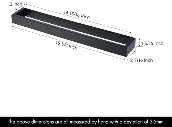 KES 16-Inch Self Adhesive Towel Bar, Matte Black - Image 7