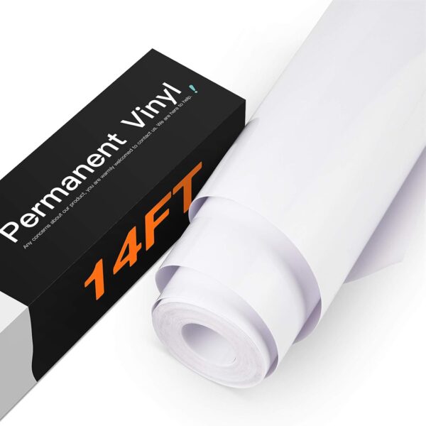 HTVRONT White Permanent Vinyl Roll for Cricut - 12" x 14 FT