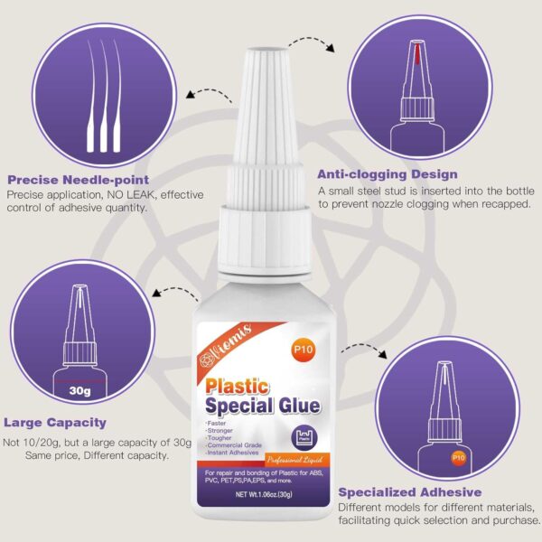 Instant Super Glue for Plastic, Fast Dry Adhesive - Image 5