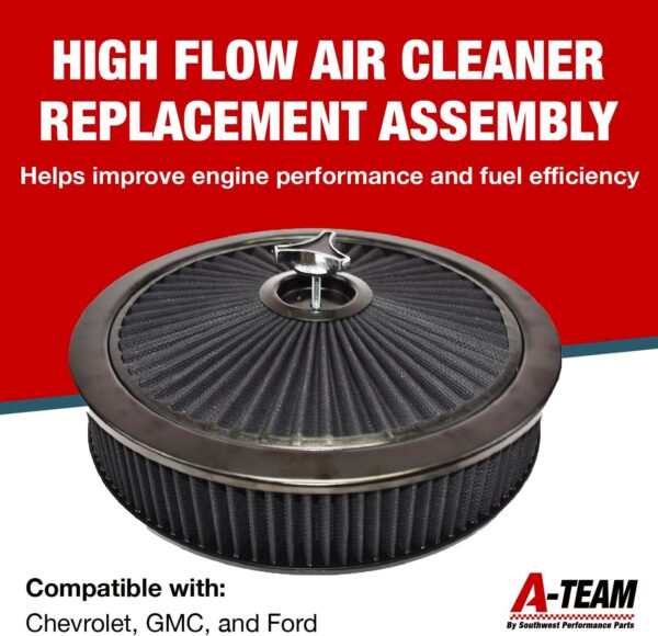 A-Team Performance High Flow Air Cleaner Kit - 14"x3" Black - Image 2