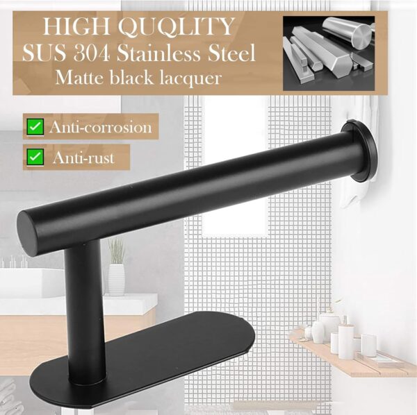 Self Adhesive Toilet Paper Holder - Matte Black - Image 2