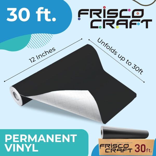 Matte Black Permanent Outdoor Vinyl Roll (12" x 30ft) - Image 2