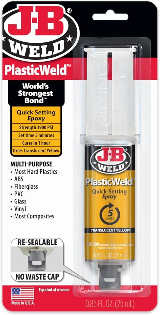 J-B Weld PlasticWeld Quick-Setting Epoxy Syringe - 25 ml