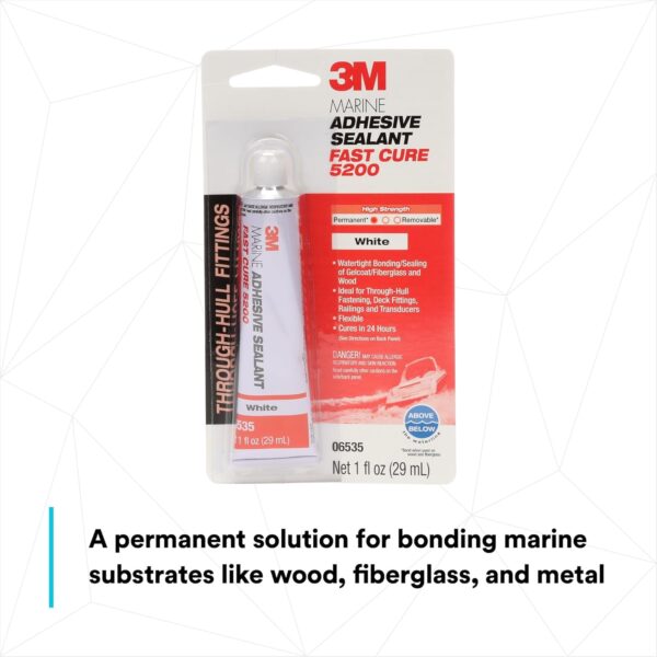 3M Marine Adhesive Sealant Fast Cure 5200 (06535) 1 fl oz Tube - Image 3