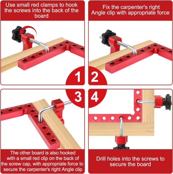 4 Pack 5.5” Aluminum L-Shape Corner Clamps for Woodworking - Image 5