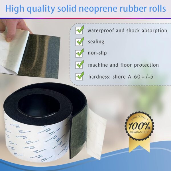 Neoprene Rubber Strip: DIY Gaskets, Crafts, Flooring, Anti-Slip (4''x10') - Image 5