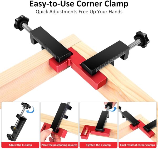 4 Pack Aluminum Corner Clamps for Woodworking - Image 3