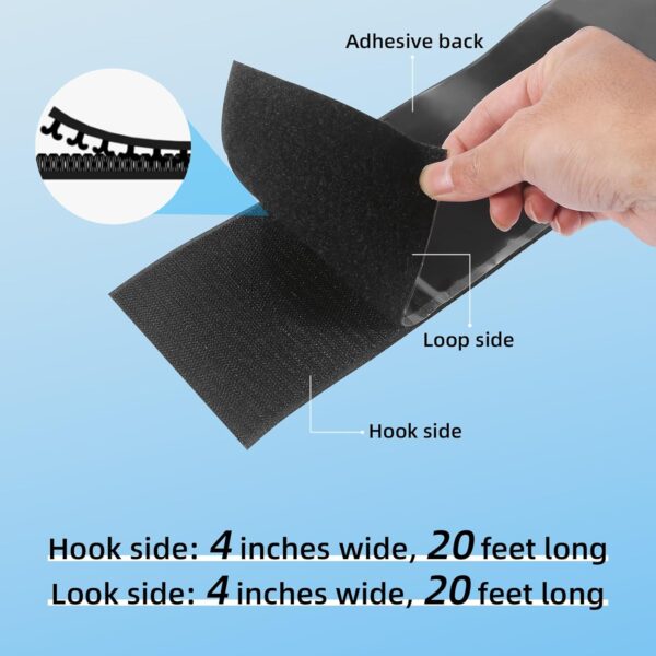 KRUI 4" x 20' Hook and Loop Tape for Non-Slip Cushions - Image 2