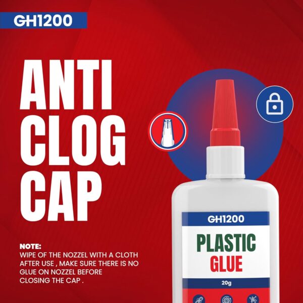 GH1200 2 Pack Super Glue for Plastic - Fast Setting, Heavy Duty, Crystal Clear - Image 9