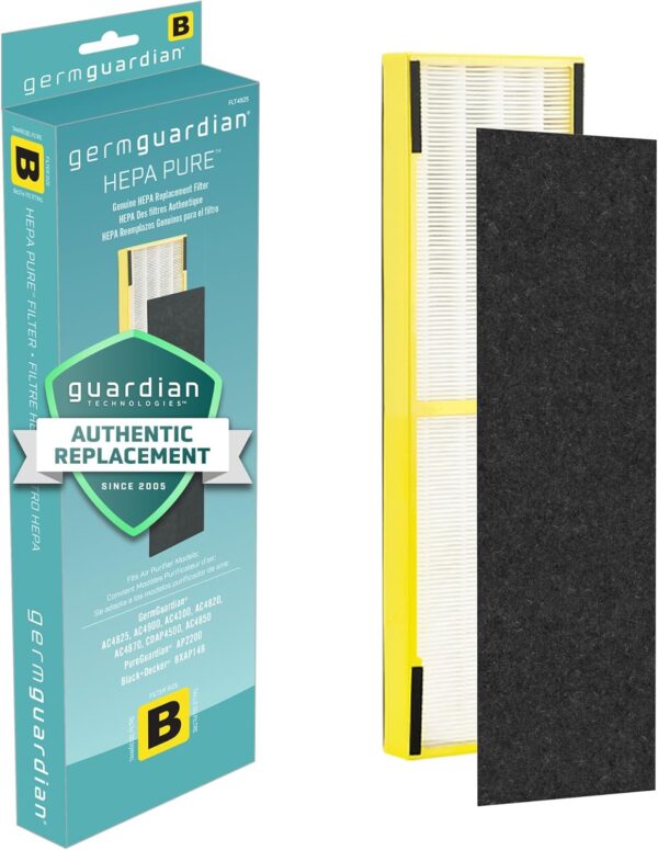 GermGuardian HEPA Filter Replacement for Various Models, Black/Yellow