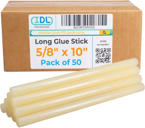 IDL Packaging 5/8" x 10" Glue Sticks For Corrugated Boxes, Crafts