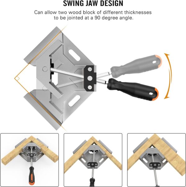 Housolution 90° Aluminum Corner Clamp [4 PACK] Woodworking Tool - Image 6