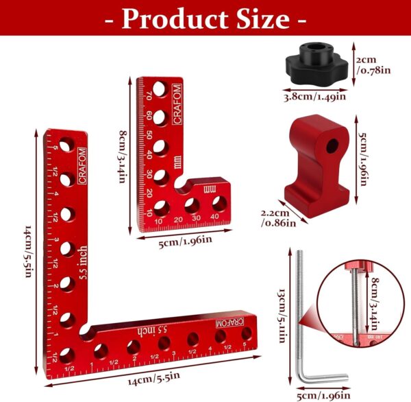 Woodworking Corner Clamping Squares Set - 8 Pieces - Image 2