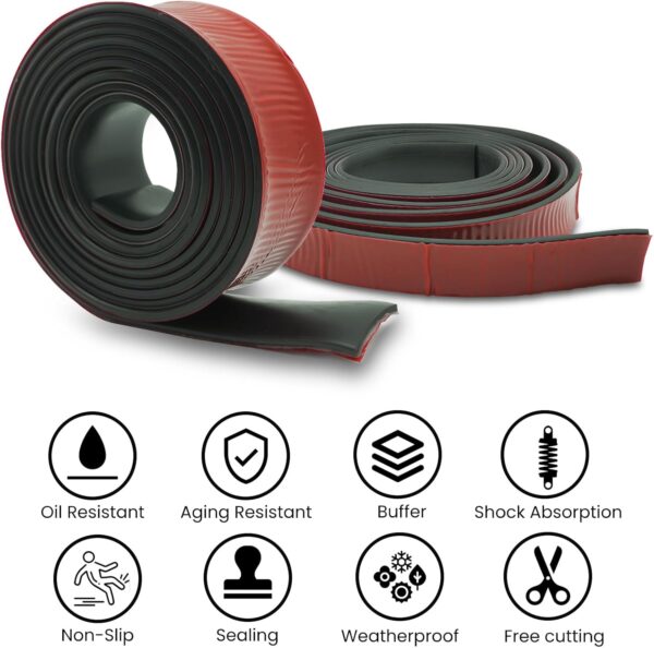 Neoprene Rubber Strips with Adhesive Backing (W:1",T:1/12",L:10') - Image 6