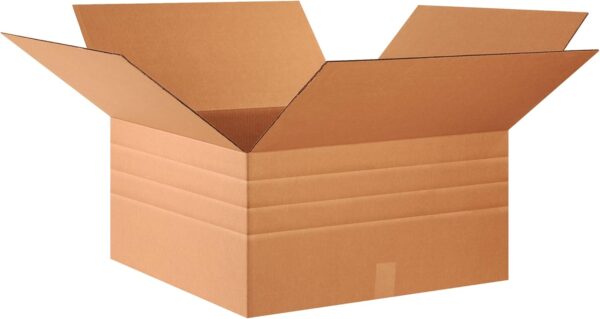 Partners Brand Multi-Depth Corrugated Boxes, 24x24x12, Kraft (Pack of 10)