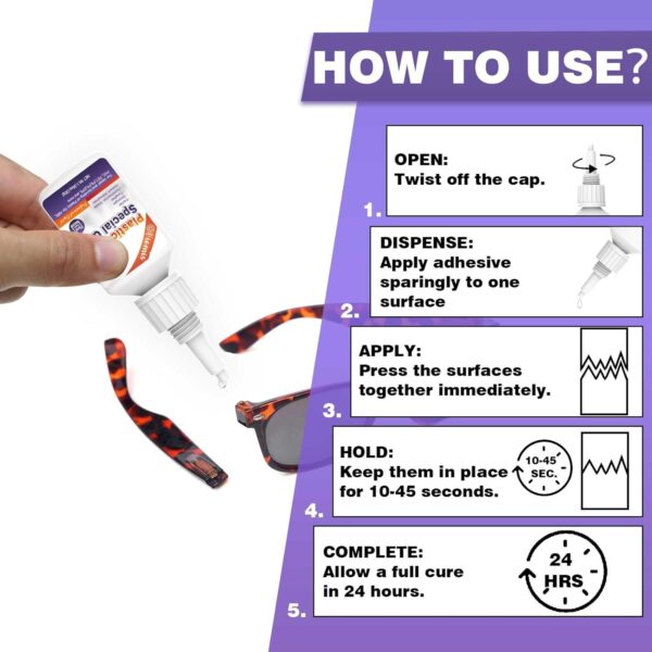 Instant Super Glue for Plastic, Fast Dry Adhesive - Image 6