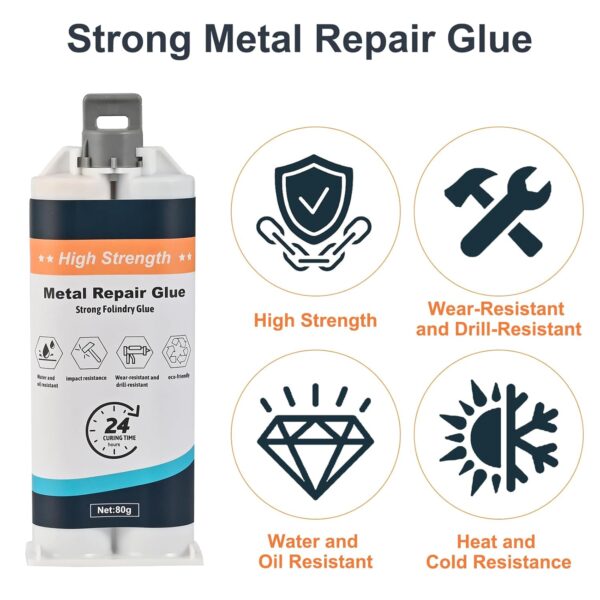 3Pcs Heavy Duty Metal Glue Set, 2.82oz, Waterproof - Image 2