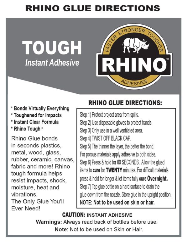 Rhino Glue: Heavy Duty 30g Clear - Image 2