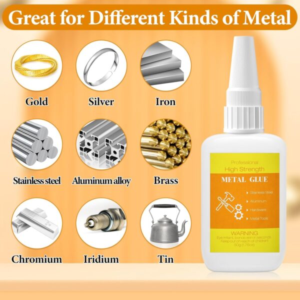 50g Metal Glue for Metal, Stone, Glass Repair - Image 3